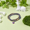 Round Glass Evil Eye Triple Layer Multi-strand Bracelet BJEW-JB08229-05-2