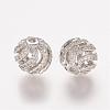 Brass Micro Pave Cubic Zirconia Beads ZIRC-K063-04P-1
