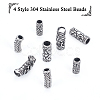 PandaHall Elite 8Pcs 4 Style 304 Stainless Steel Beads STAS-PH0003-16-5