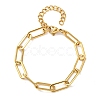 304 Stainless Steel Paperclip Chain Bracelets for Women BJEW-F536-22G-2