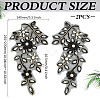 2Pcs 2 Styles Flower Polyester & Glass & Plastic Pearl Embroidery Sew on Ornament Accessories PATC-MA0001-46-2