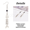 2 Pairs 2 Style Alloy Fishbone Long Dangle Eararings for Women EJEW-AN0002-53-3