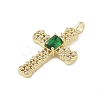 Golden Brass Micro Pave Cubic Zirconia Pendants KK-A209-07B-G-2