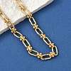 Ion Plating(IP) 304 Stainless Steel Oval Links Necklace for Women NJEW-B107-07G-01-2