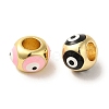 Brass Enamel European Beads KK-R162-057G-2