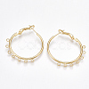 Brass Hoop Earring Findings with Latch Back Closure KK-T038-247G-1