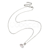 Light Rose Rhinestone Crown Pendant Necklace with Cable Chains NJEW-FZ00019-1