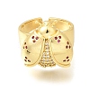 Brass Micro Pave Cubic Zirconia Cuff Open Rings RJEW-D346-01G-01-4