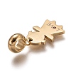 304 Stainless Steel European Dangle Charms STAS-I177-19G-3