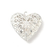 Hollow Heart Brass Locket Pendants KK-K414-12C-S-1