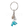 Synthetic Turquoise & Shell Pendant Keychain KEYC-JKC00653-4