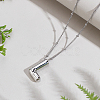 1pc Brass Chain with Alloy Letter Pendants Necklaces NJEW-LP0001-41L-P-3