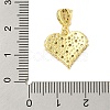 Heart Rack Plating Brass Micro Pave Cubic Zirconia Pendants KK-Z074-55G-3