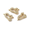 Eco-Friendly Rack Plating Brass Micro Pave Clear Cubic Zirconia Connector Charms KK-F853-27G-3