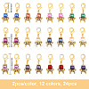 24Pcs 12 Colors Acrylic Imitation Pearl Pendant Decorations HJEW-CA0001-49-2