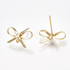Brass Stud Earring Findings KK-S350-013G-2