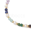 Chakra Natural Mixed Gemstone & Cultured Freshwater Pearl  Beads Braided Bead Bracelets for Women BJEW-JB13220-3