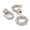 925 Sterling Silver Micro Pave Clear Cubic Zirconia Fold Over Clasps STER-U005-09P-2