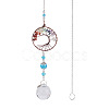 1Pc Wire Wrapped Alloy & Natural Mixed Stone Chips Tree of Life Hanging Suncatchers HJEW-TA0001-45B-2