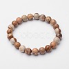 Natural Picture Jasper Round Beaded Stretch Bracelets BJEW-F203-03-1