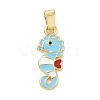 Brass Micro Pave Cubic Zirconia Pendants KK-K368-55G-1