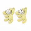 Spray Painted Alloy Rhinestone Pendants PALLOY-Q433-033I-RS-1