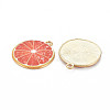 Light Gold Alloy Enamel Pendants X-ENAM-S126-119-3