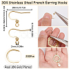 SUNNYCLUE 200Pcs 304 Stainless Steel French Earring Hooks STAS-SC0006-36G-2