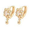 Brass Micro Pave Clear Cubic Zirconia Hoop Earrings EJEW-A107-08A-KCG-1