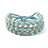 Natural Amazonite Round Beaded Multi-strand Bracelets for Men Women BJEW-G743-02A-4