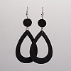 Trendy Teardrop Wood Dangle Earrings EJEW-F0090-07E-1