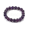 Natural Amethyst Bead Stretch Bracelets BJEW-K212-C-034-3