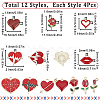 48Pcs 12 Style Alloy Enamel Pendants ENAM-SC0004-54-2