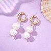 Natural Cultured Freshwater Pearl Beads Dangle Hoop Earrings EJEW-JE07253-1