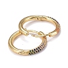 Brass Micro Pave Cubic Zirconia Huggie Hoop Earrings EJEW-K083-36G-A-2
