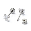 304 Stainless Steel Crystal Rhinestone Ear False Plugs STAS-C089-04C-P-2