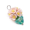 Glass Seed Beaded Flowerpot Pendants PALLOY-MZ00520-01-3