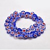 Handmade Millefiori Glass Flat Round Bead Strands X-LK-P011-12-2