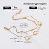 304 Stainless Steel Natural White Shell Link 2-Strand Bracelets for Women YA2054-4-1