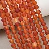 Frosted Natural Red Agate Beads Strands G-F372-6mm-7
