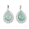 Natural Amazonite & Rhinestone Pendants G-K338-31P-04-1