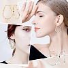 4 Pairs 2 Colors Twist Teardrop Huggie Hoop Earrings EJEW-GA0001-03-6