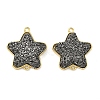 Brass with Druzy Resin Connector Charms KK-C158-05A-G-1