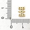 Brass Micro Pave Clear Cubic Zirconia Letter Links Connector Charms KK-I382-07G-I-3
