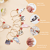 BENECREAT 12 Pcs 12 Style Cat Theme Alloy Enamel Wine Glass Charms AJEW-BC0003-89-4