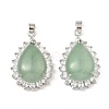 Natural Green Aventurine & Rhinestone Pendants G-K338-31P-05-1