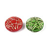 Flat Round with Star Glass Beads GLAA-T025-46M-2
