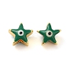 Golden Tone Brass Enamel Beads KK-E048-03G-3