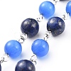 Handmade Natural Lapis Lazuli Beaded Chains AJEW-JB00509-02-1