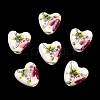 Floral Printed Porcelain Beads PORC-Q152-11-2